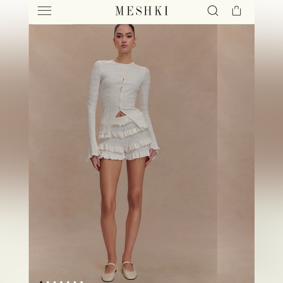 Meshki Other - Meshki Cream Ruffle Skirt Ensemble